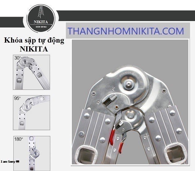 Thang gấp với các khóa thang